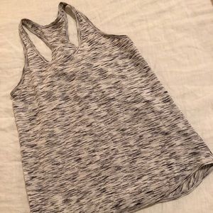 Gray/white criss back lululemon tank